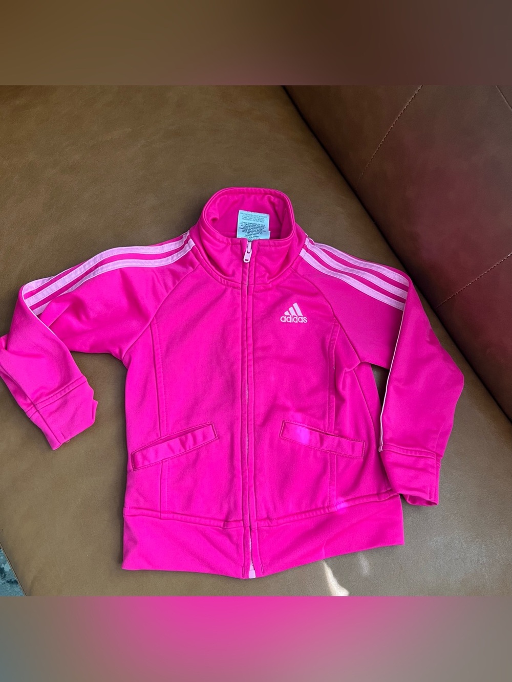 Adidas Infant/Toddler Girls' 24M Tricot Track Jacket Hot Pink Zip Jacket Zip up